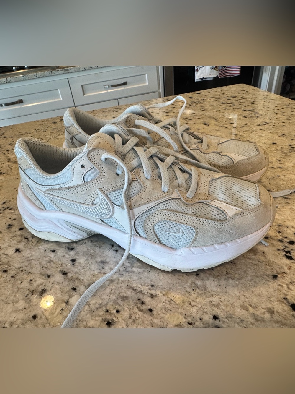 Nike Women's Light Gray Mesh & Suede Athletic Sneakers